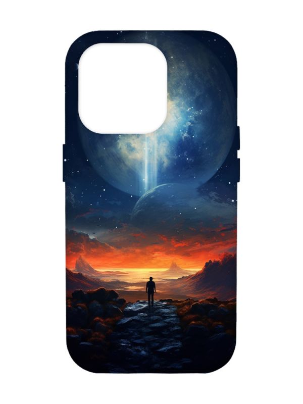 Чохол з червоними боками на Apple iPhone 14 Pro Max :: Космос (принт 247)