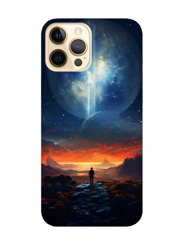 Чохол з чорними боками на Apple iPhone 12 Pro Max :: Космос (принт 247)