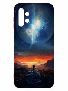 Чохол з червоними боками на Samsung A13 4G :: Космос (принт 247)