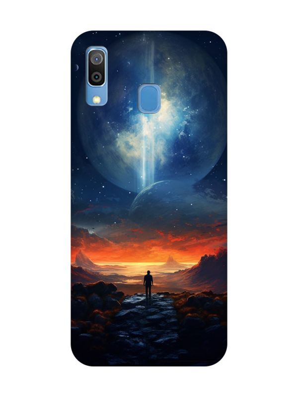 Чохол з чорними боками на Samsung Galaxy A30 (2019) / A20 (2019) :: Космос (принт 247)