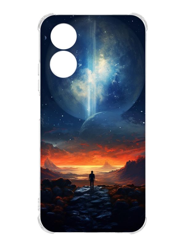 Чохол із потовщеними кутами на Oppo A17 :: Космос (принт 247)