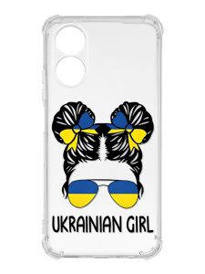 Чохол із потовщеними кутами на Oppo A17 :: Українська дівчина (патріотичний принт 113)