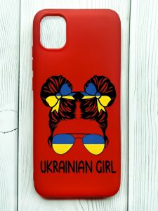 Матовий червоний чохол на Samsung Galaxy A04E/A042 :: Українська дівчина (патріотичний принт 113)