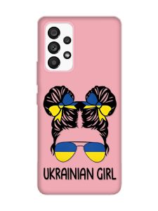 Матовий рожевий чохол на Samsung Galaxy A53 4G/5G :: Українська дівчина (патріотичний принт 113)