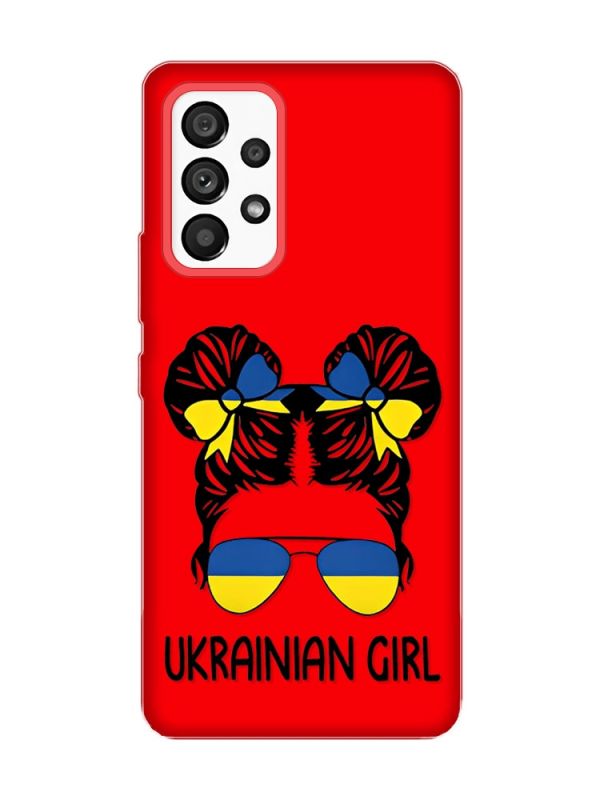 Матовий червоний чохол на Samsung Galaxy A53 4G/5G :: Українська дівчина (патріотичний принт 113)
