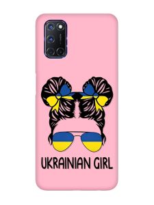 Матовий рожевий чохол на Oppo A52/A72/A92 :: Українська дівчина (патріотичний принт 113)