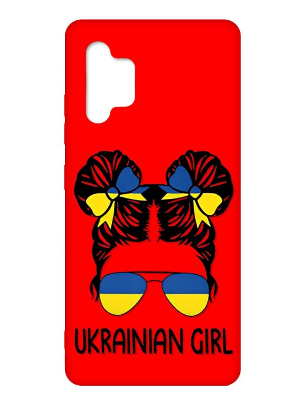 Матовий червоний чохол на Samsung Galaxy A32 :: Українська дівчина (патріотичний принт 113)