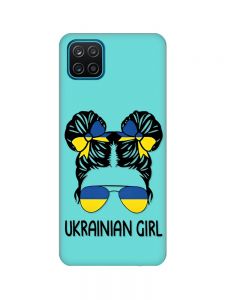 Матовий бірюзовий чохол на Samsung Galaxy A12 :: Українська дівчина (патріотичний принт 113)