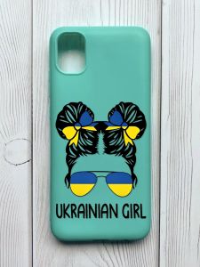 Матовий бірюзовий чохол на Samsung Galaxy A04E / A042 :: Українська дівчина (патріотичний принт 113)