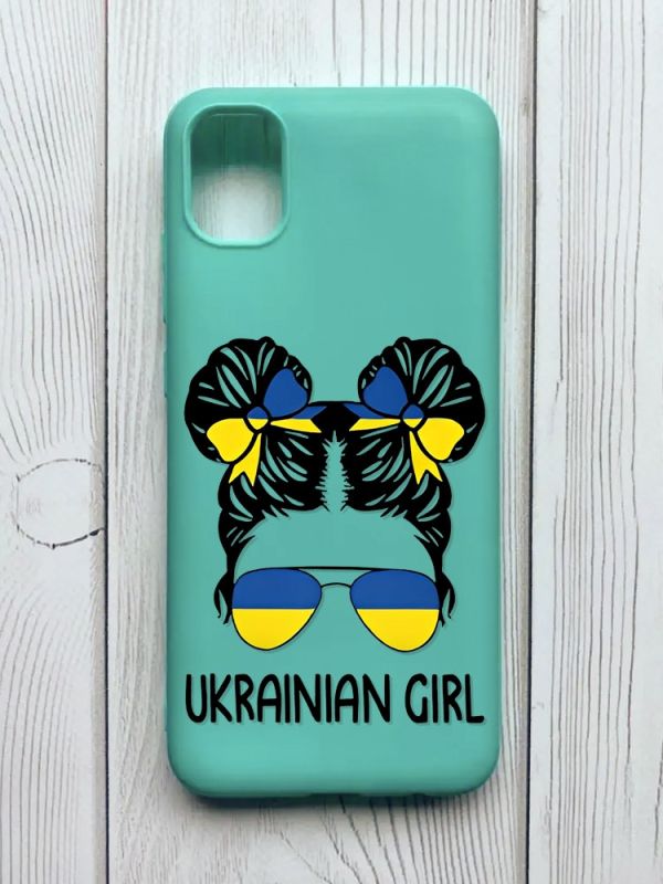 Матовий бірюзовий чохол на Samsung Galaxy A04E / A042 :: Українська дівчина (патріотичний принт 113)