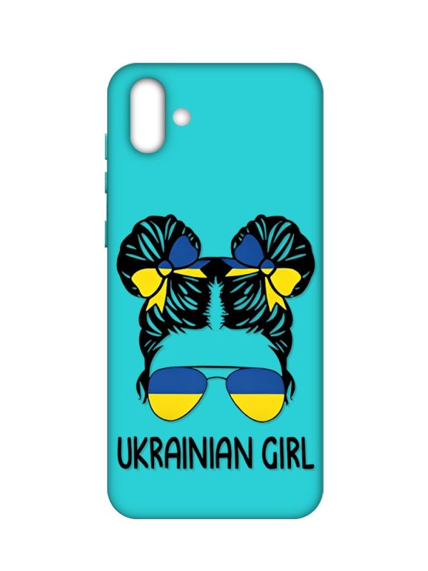 Матовий бірюзовий чохол на Samsung Galaxy A04 :: Українська дівчина (патріотичний принт 113)