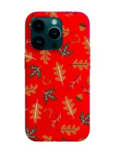 Матовий червоний чохол на Apple iPhone 14 Pro :: Осінь (принт 107)