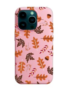 Матовий рожевий чохол на Apple iPhone 14 Pro :: Осінь (принт 107)