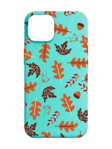 Матовий бірюзовий чохол на Apple iPhone 14 :: Осінь (принт 107)