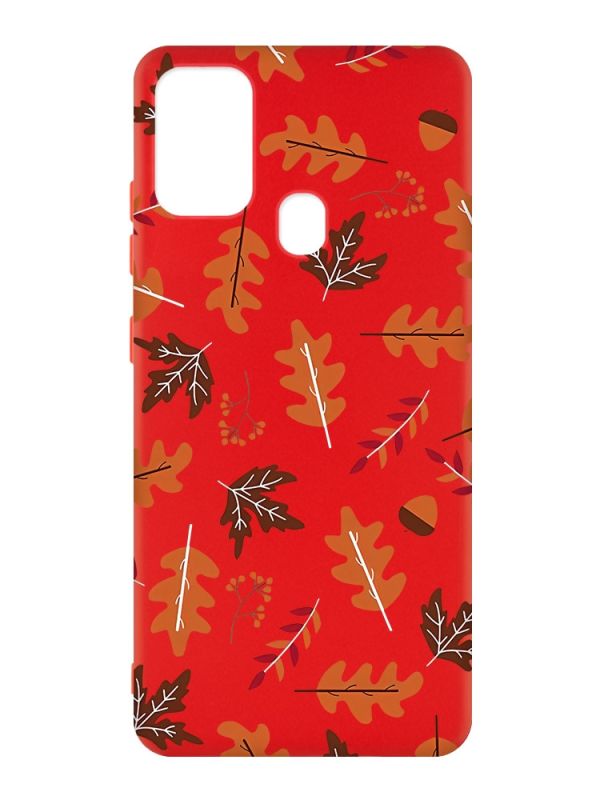 Матовий червоний чохол на Samsung Galaxy M30s/M21 :: Осінь (принт 107)