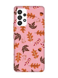 Матовий рожевий чохол на Samsung Galaxy A53 4G/5G :: Осінь (принт 107)