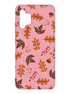 Матовий рожевий чохол на Samsung Galaxy A32 :: Осінь (принт 107)
