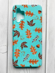 Матовий бірюзовий чохол на Samsung Galaxy A32 :: Осінь (принт 107)