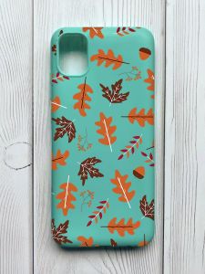 Матовий бірюзовий чохол на Samsung Galaxy A04E / A042 :: Осінь (принт 107)