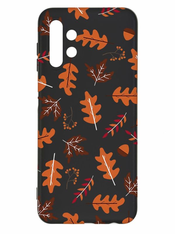 Матовий чорний чохол на Samsung Galaxy A13 4G :: Осінь (принт 107)