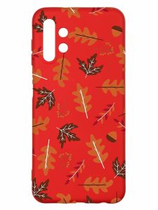 Матовий червоний чохол на Samsung A13 4G :: Осінь (принт 107)