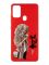 Матовий червоний чохол на Samsung Galaxy M30s/M21 :: Дівчина з кавою (принт 114)