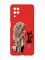 Матовий червоний чохол на Samsung Galaxy A12 :: Дівчина з кавою (принт 114)