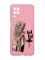 Матовий рожевий чохол на Samsung Galaxy A12 :: Дівчина з кавою (принт 114)