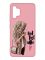 Матовий рожевий чохол на Samsung Galaxy A32 :: Дівчина з кавою (принт 114)