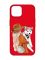 Матовий червоний чохол на Apple iPhone 14 :: Дівчина з песиком (принт 115)