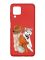 Матовий червоний чохол на Samsung Galaxy M32/A22/M22 4G :: Дівчина з песиком (принт 115)