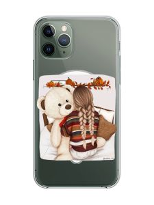 Магнітний чохол на iPhone 12/12 Pro із підтримкою MagSafe :: Дівчинка з ведмедиком (принт 117)