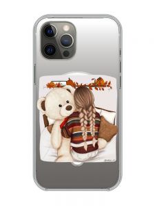 Магнітний чохол на iPhone 12 Pro Max із підтримкою MagSafe :: Дівчинка з ведмедиком (принт 117)