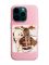 Матовий рожевий чохол на Apple iPhone 14 Pro :: Дівчинка з ведмедиком (принт 117)
