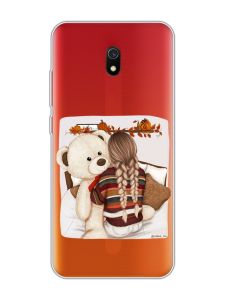 Прозорий чохол на Xiaomi Redmi 8A :: Дівчинка з ведмедиком (принт 117)