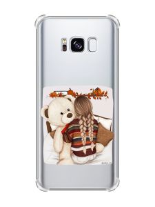 Чохол з потовщеними кутами на Samsung Galaxy S8 :: Дівчинка з ведмедиком (принт 117)