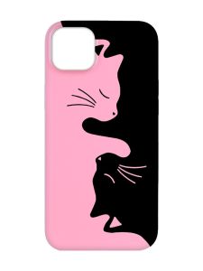 Матовий рожевий чохол на Apple iPhone 14 Plus :: Котики (принт 118)