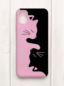 Матовий рожевий чохол на Samsung Galaxy A04E/A042 :: Котики (принт 118)