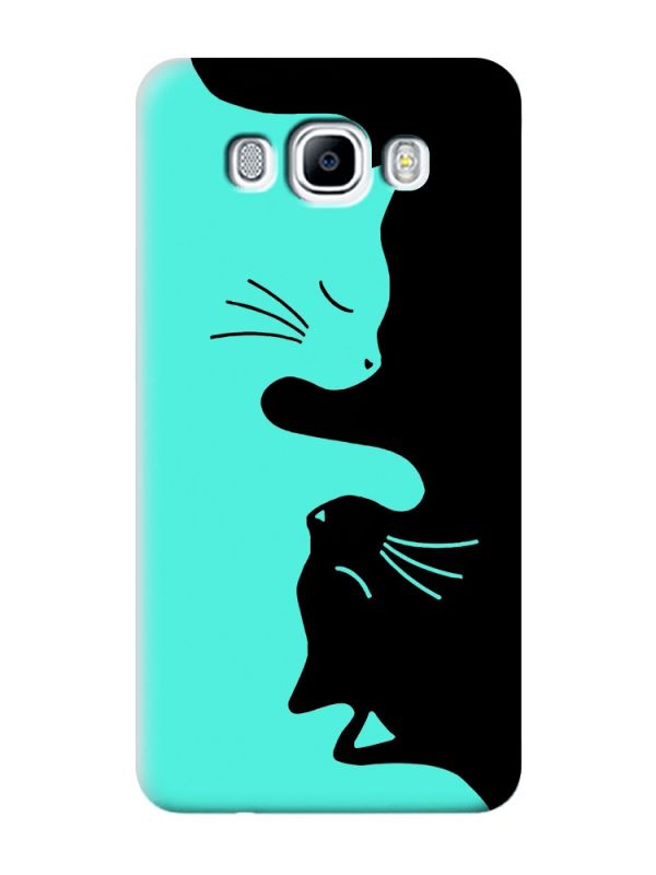 Матовий бірюзовий чохол на Samsung Galaxy J7(2016) J710 :: Котики (принт 118)