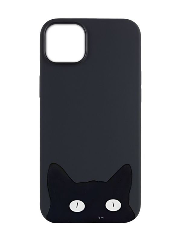 Матовий чорний чохол на Apple iPhone 14 Plus :: Котик (принт 119)