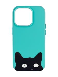 Матовий бірюзовий чохол на Apple iPhone 14 Pro Max :: Котик (принт 119)