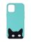 Матовий бірюзовий чохол на Apple iPhone 12/12 Pro (6.1) :: Котик (принт 119)