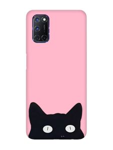 Матовий рожевий чохол на Oppo A52/A72/A92 :: Котик (принт 119)