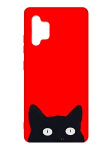 Матовий червоний чохол на Samsung Galaxy A32 :: Котик (принт 119)