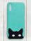 Матовий бірюзовий чохол на Xiaomi Redmi 9А :: Котик (принт 119)