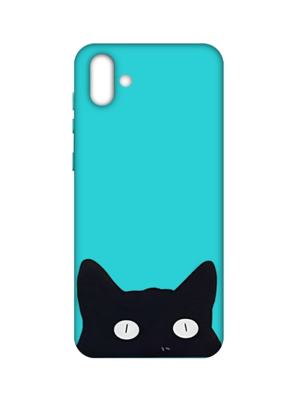 Матовий бірюзовий чохол на Samsung Galaxy A04 :: Котик (принт 119)