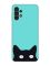 Матовий бірюзовий чохол на Samsung Galaxy A13 4G :: Котик (принт 119)