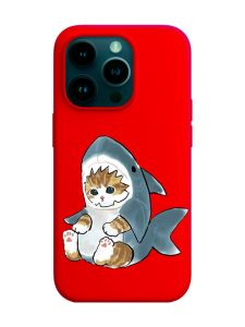 Матовий червоний чохол на Apple iPhone 14 Pro :: Кошеня (принт 120)