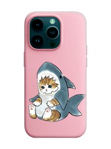 Матовий рожевий чохол на Apple iPhone 14 Pro :: Кошеня (принт 120)