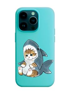 Матовий бірюзовий чохол на Apple iPhone 14 Pro :: Кошеня (принт 120)